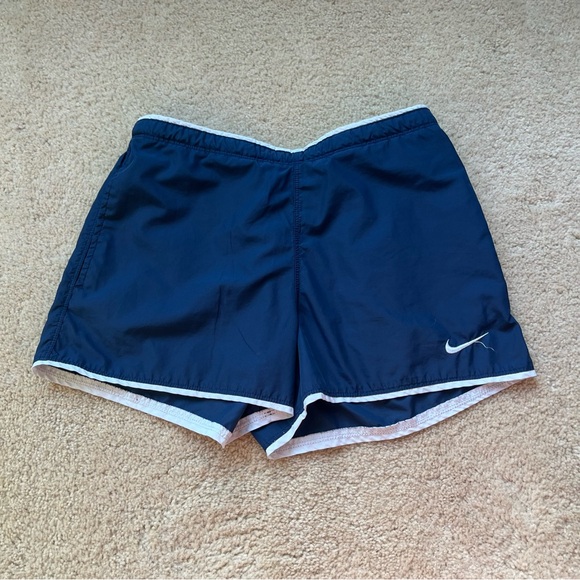 Nike Women's Blue & White Athletic Shorts w/ Elastic Waist - Size S (4-6) - VGUC - Picture 1 of 7